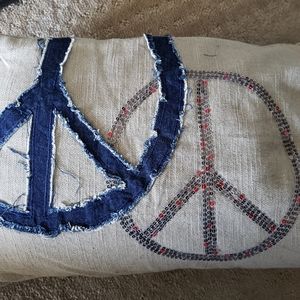 CB2 Peace Out Pillow Cover 12 x 18